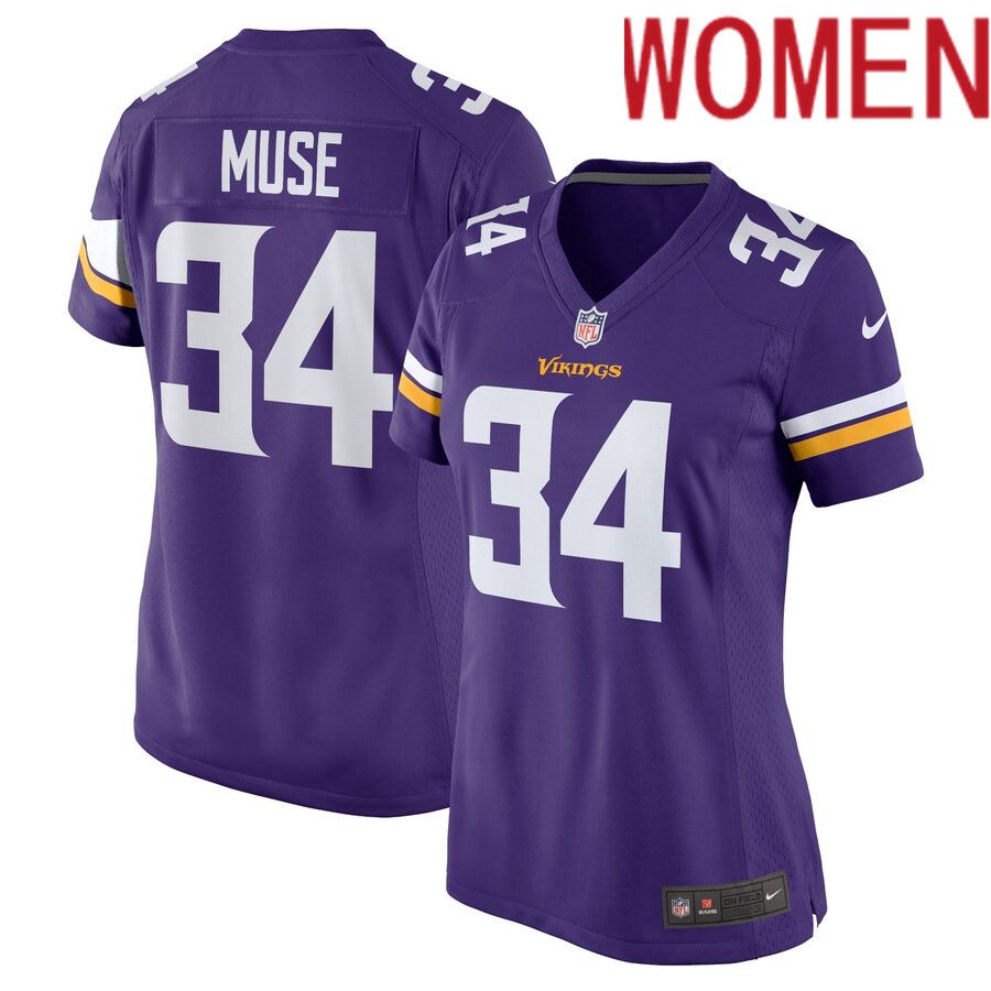 Women Minnesota Vikings 34 Nick Muse Nike Purple Home Game Player NFL Jersey